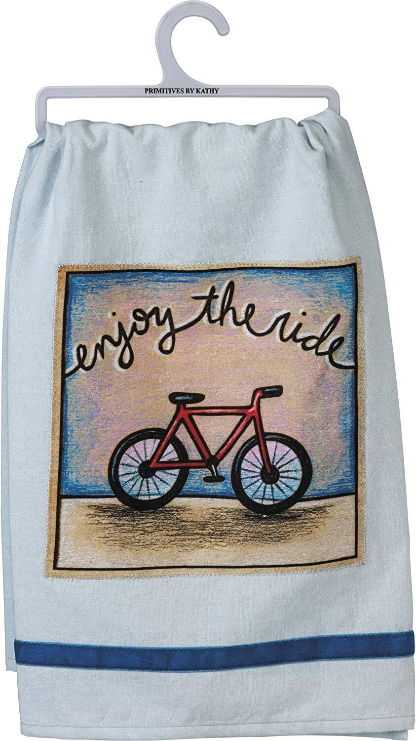 Primitives by Kathy Enjoy The Ride Bicycle Dish Towel