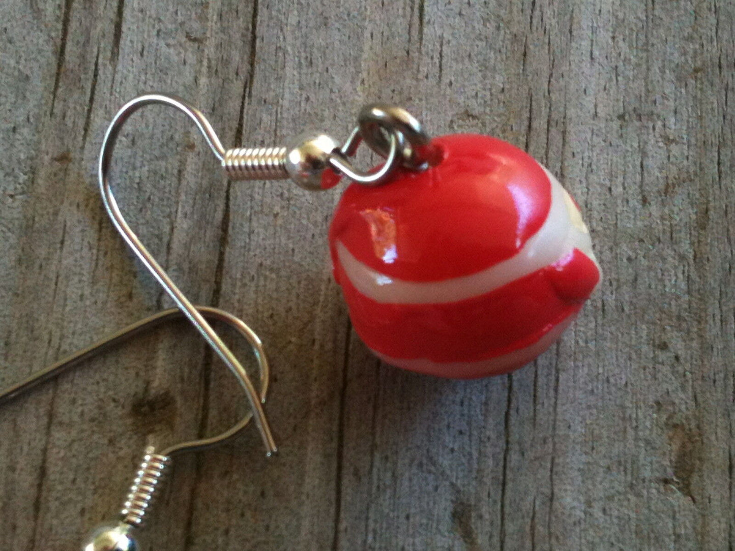 Handpainted Polyresin Roly Poly Santa Claus Christmas Earrings