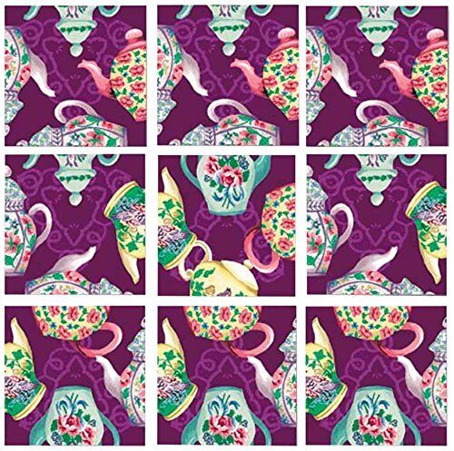 B Dazzle Teapots Scramble Squares 9 Piece Puzzle