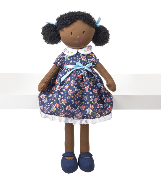 Ganz Cora Ethnic Rag Doll with Black Curly Hair, 20" H