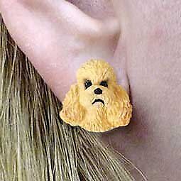 Conversation Concepts Poodle Apricot w/Sport Cut Earrings Post
