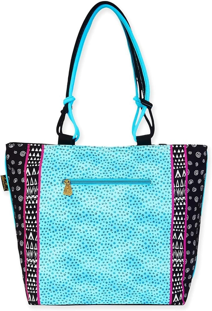 Laurel Burch Kitty Noir Black Cat Blossoms Large Tote Bag, 18'' x 5.5'' x 14.5''
