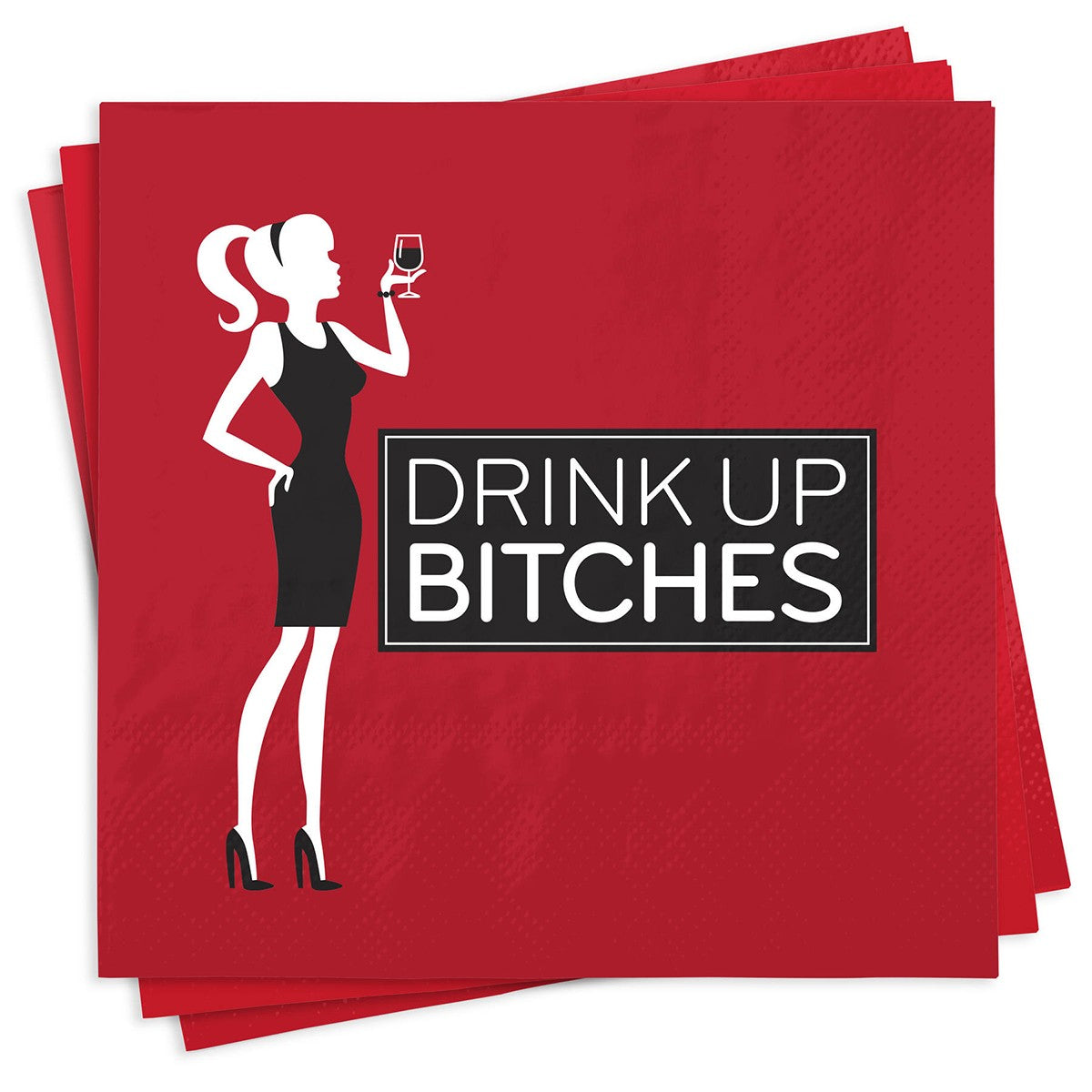 Chris's Stuff Wine Beverage Paper Napkins, Set of 25, Drink Up