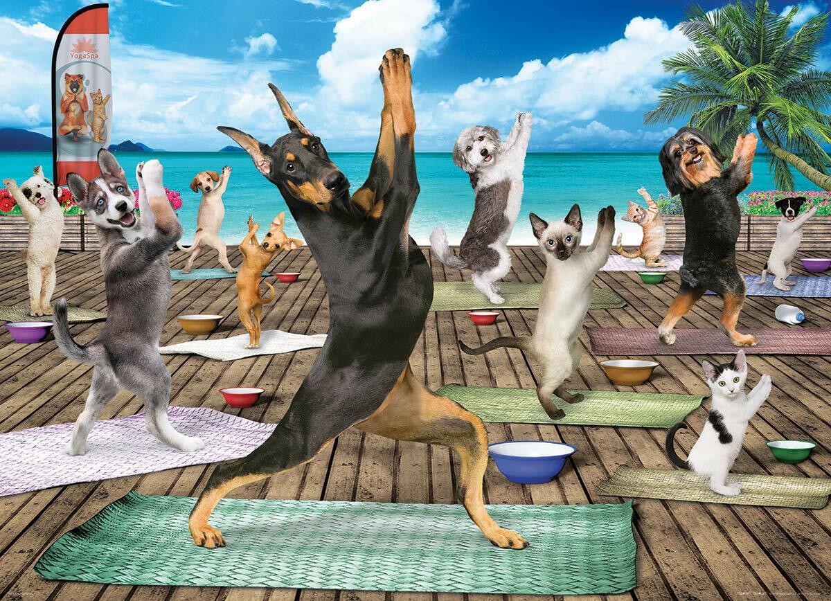 EuroGraphics Dogs and Cats Yoga Spa Jigsaw Puzzle (300-Piece)