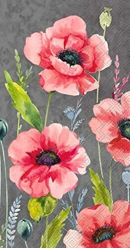 Boston International IHR 3-Ply Paper Napkins, 5x8 inches 16-Count Guest Size,