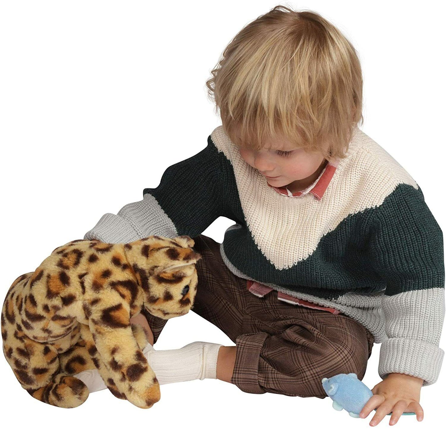 Manhattan Toy Loki Leopard Stuffed Plush Cat w/ Magnetic Front Paws & Mouse Toy