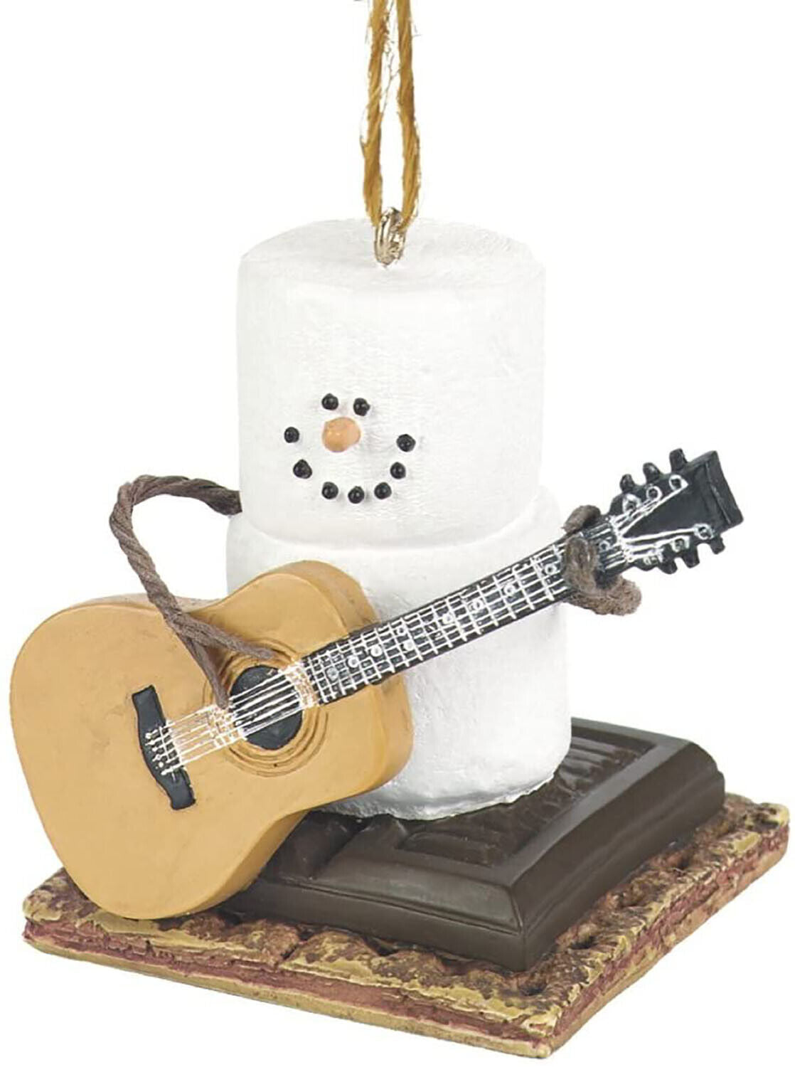 Midwest-CBK S'Mores Snow Man Playing Guitar Resin Decorative Holiday Ornament