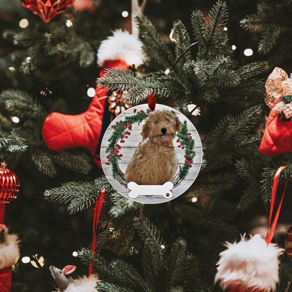 Rusty Goldendoodle Ornament - E&S Pets, Personalizable, Ceramic Round Ornament