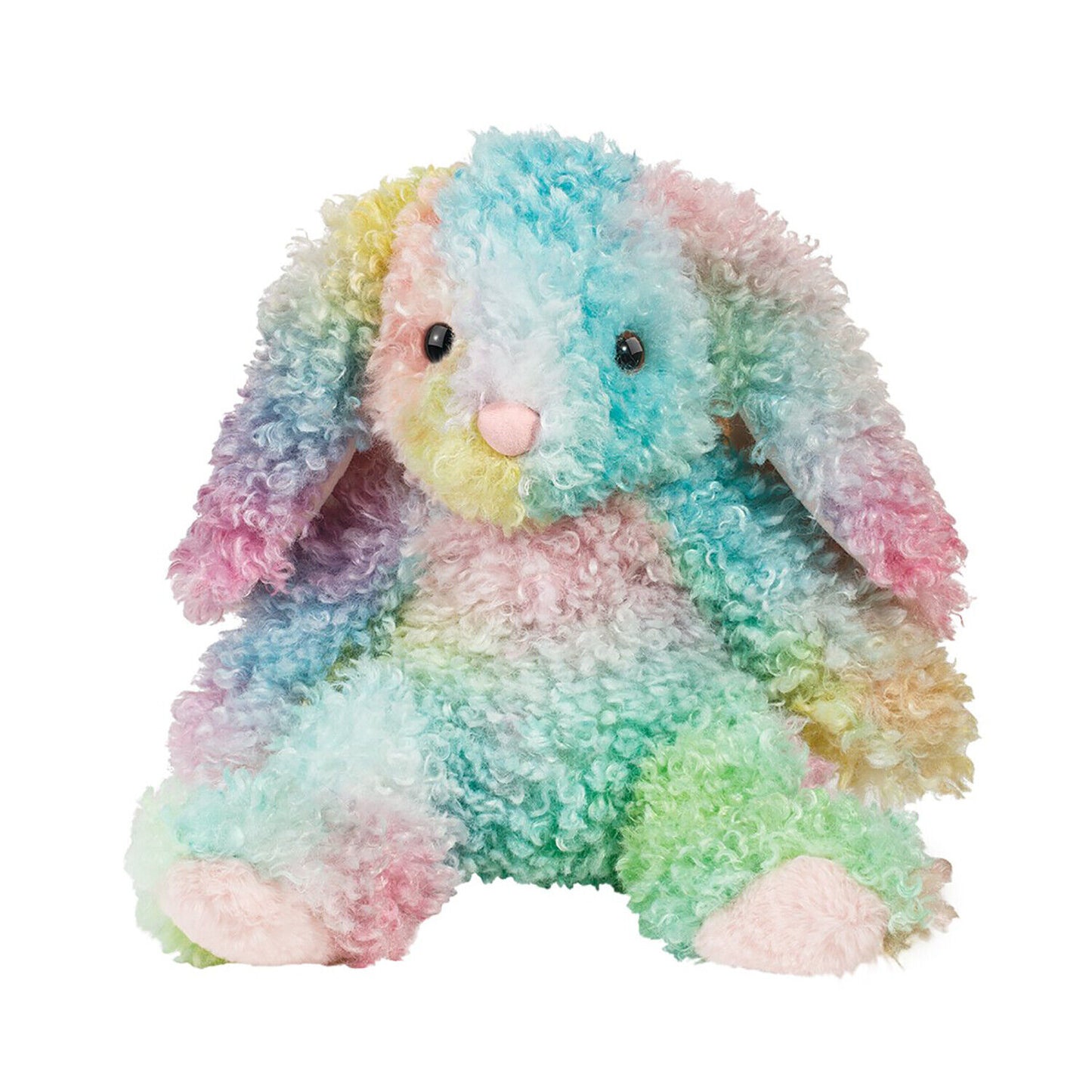 Douglas Kaleidoscope Rainbow Bunny Plush Stuffed Animal, 12" sitting
