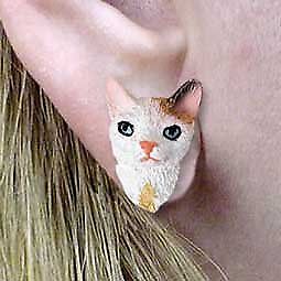 Conversation Concepts Tortoise and White Cornish Rex Earrings Post