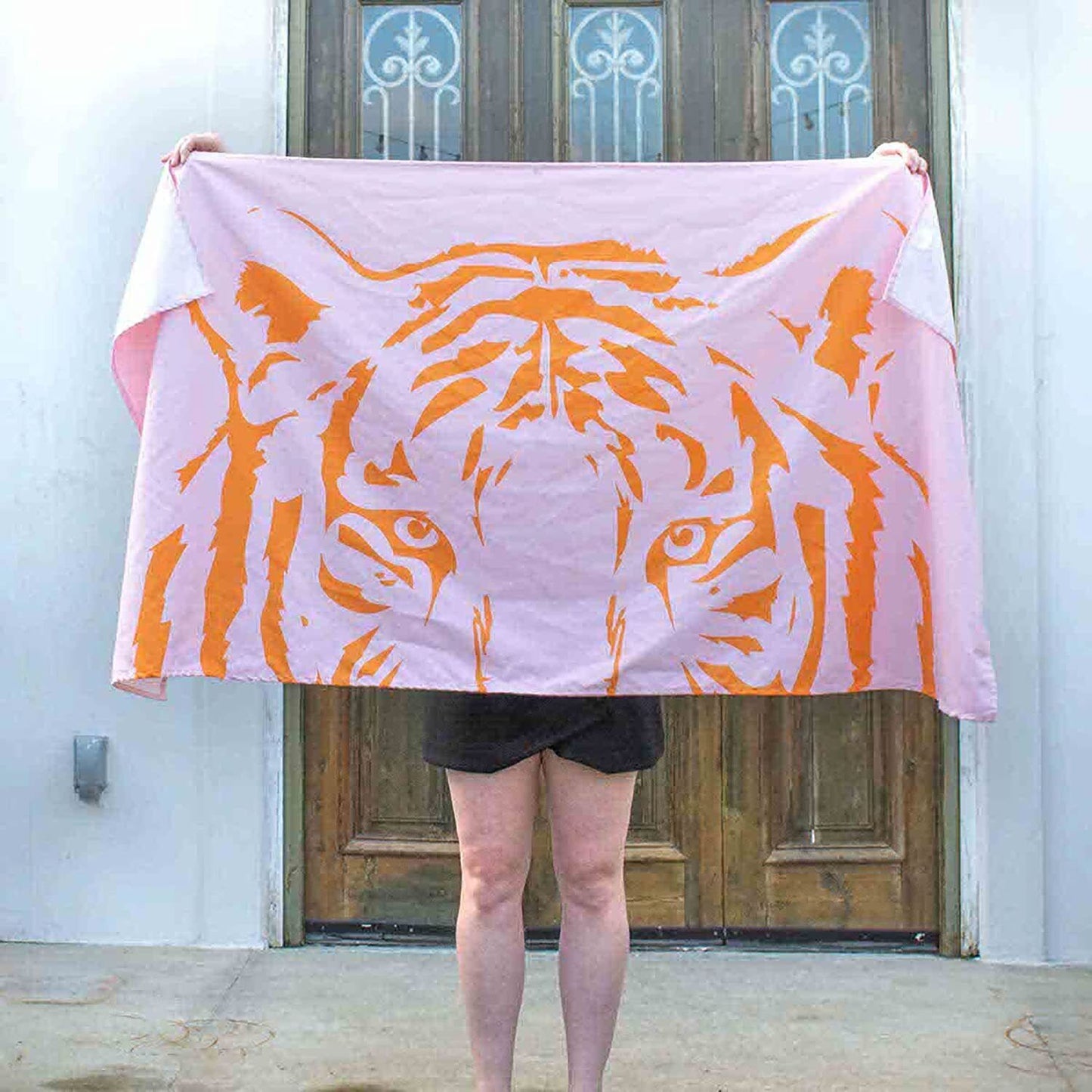 The Royal Standard Eye of The Tiger Pink & Orange 70 x 34" Quick Dry Beach Towel