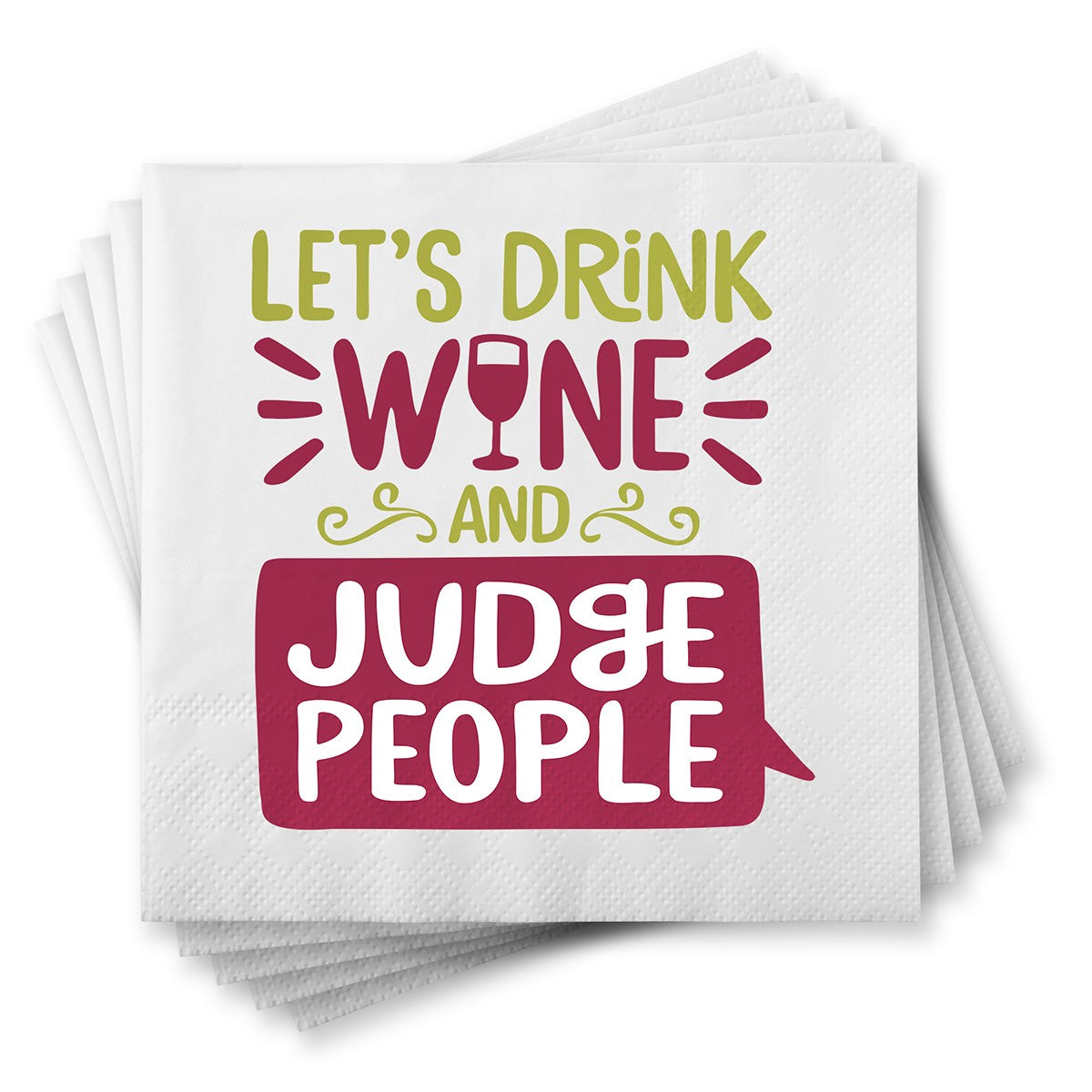 Chris's Stuff Wine Beverage Paper Napkins, Set of 25, Drink and Judge