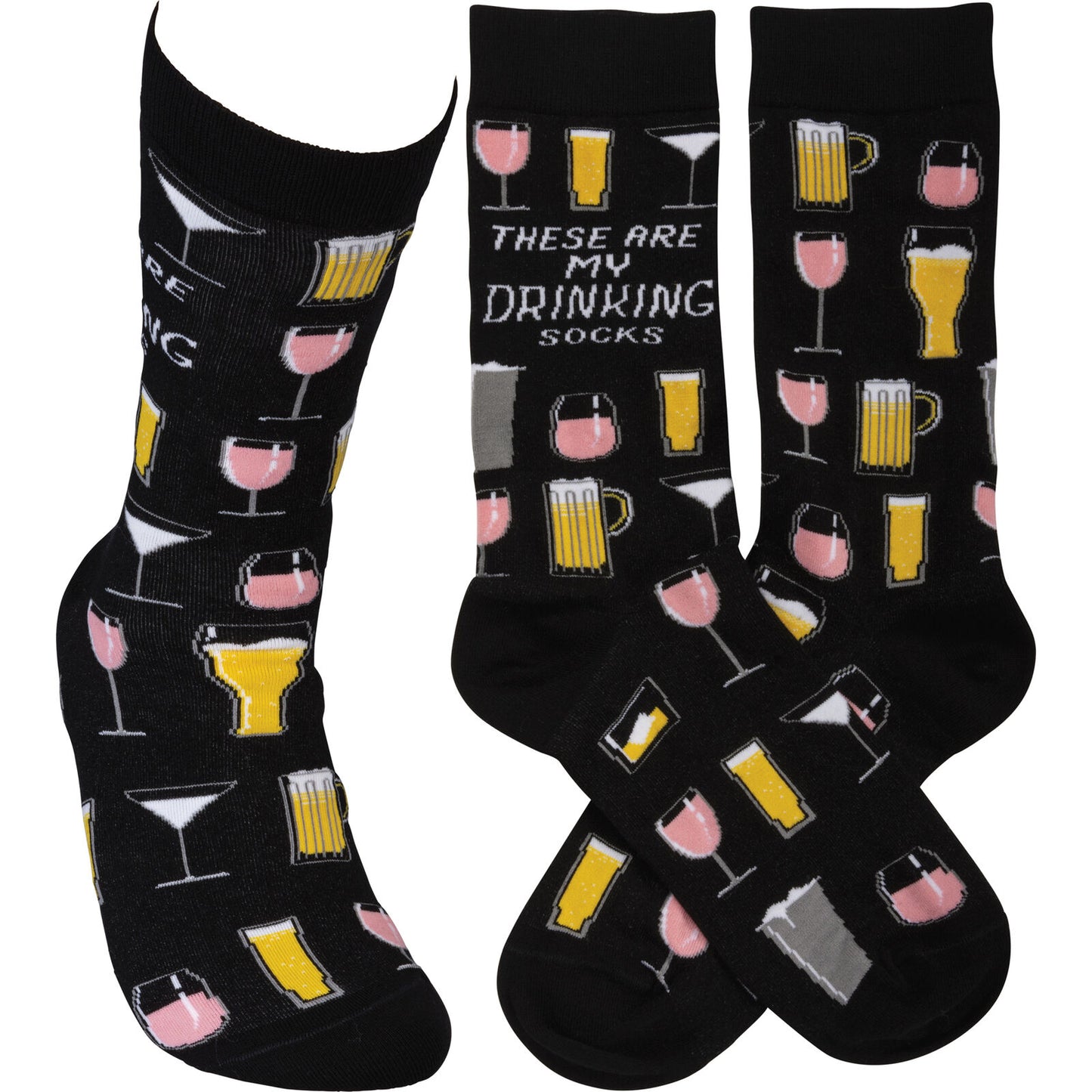 Primitives by Kathy These Are My Drinking Socks Colorfully Printed Socks