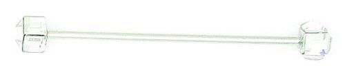 Finishing Touch Square Clear Crystal Collar Bar Silver - Silver Finish