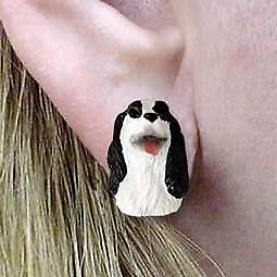 Conversation Concepts Springer Spaniel Black and White Earrings Post