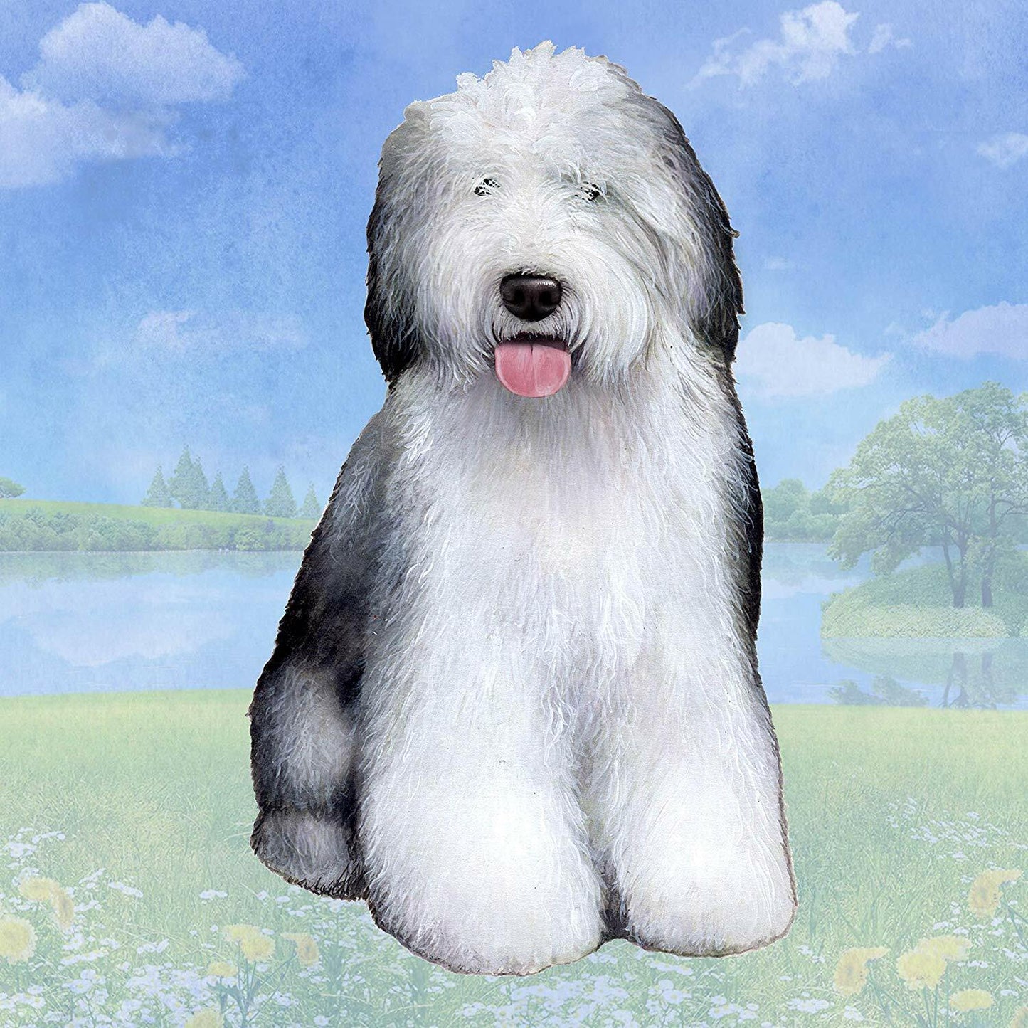Old English Sheepdog Tabletop Drink Coaster (1)