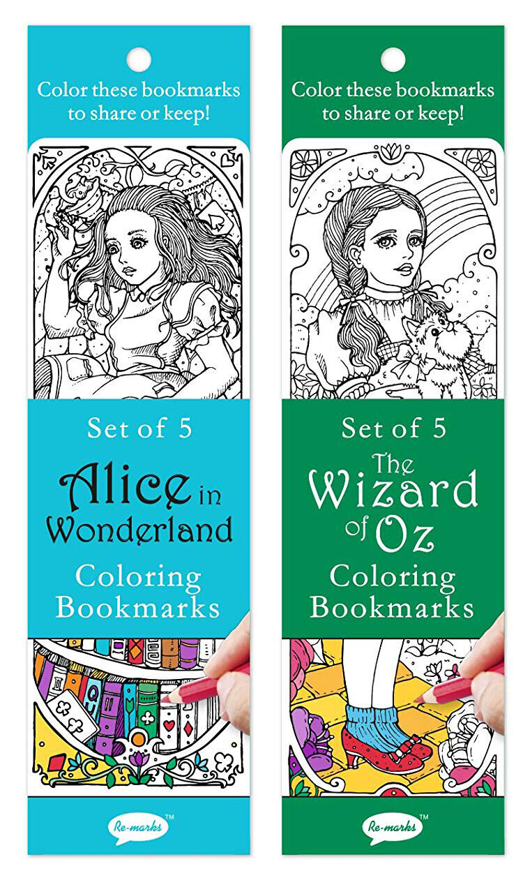 Re-marks Literary Colormarks 2 Pack - Alice in Wonderland and Wizard of Oz