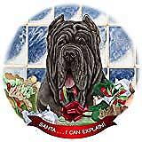 Neapolitan Mastiff Tawny Cropped Dog Porcelain Ornament 'Santa. I Can Explain!'