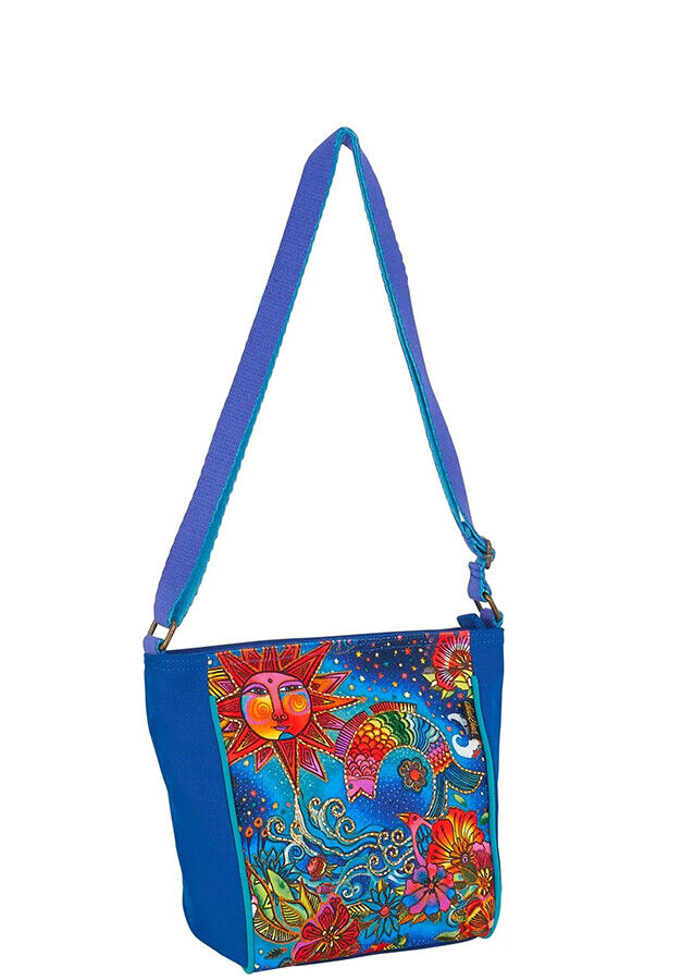 Laurel Burch Celestial Magic Sun Moon Small Crossbody Bag, 9.5” x 3.5” x 8.5”