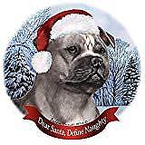 Holiday Pet Gifts Staffordshire Bull Terrier Blue/White Porcelain Ornament