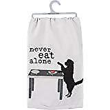 Primitives by Kathy Dish Towel Never Eat Alone Kitchen Accessories