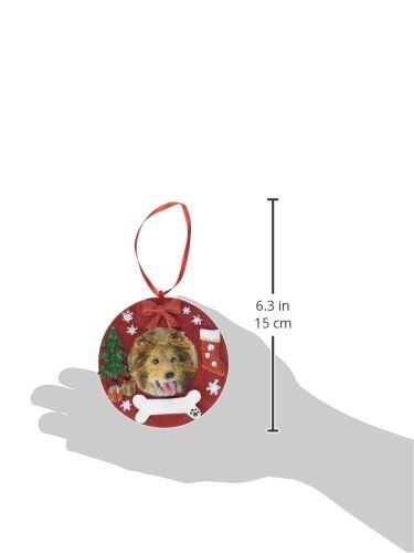 Sheltie Christmas Ornament Wreath Shaped Easily Personalized Holiday Decoration