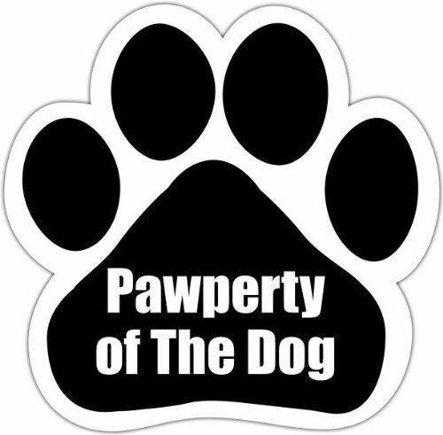 "Pawperty Of The Dog" Car Magnet With Unique Paw Shaped Design 5.2 by 5.2 In