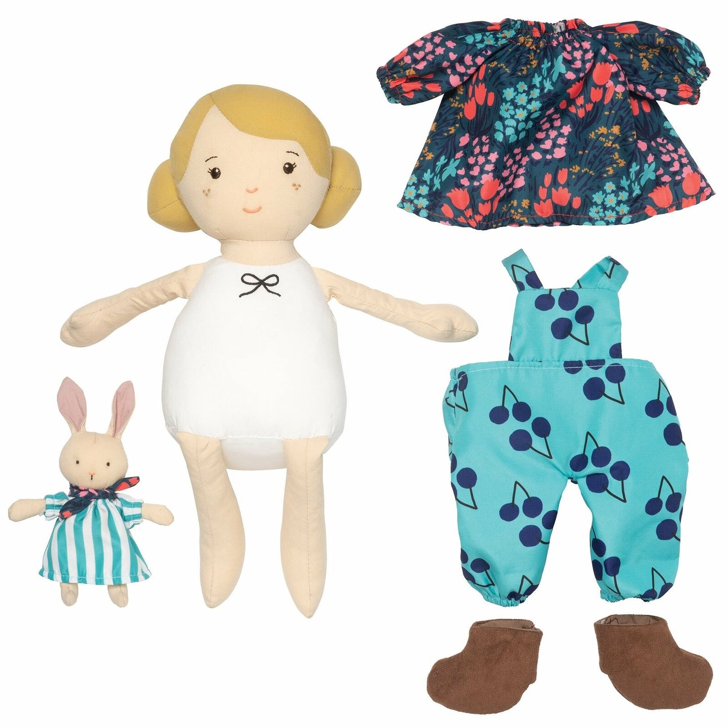 Manhattan Toy Playdate Friends Ollie Ethnic Plush Soft Doll with Bunny, 11"