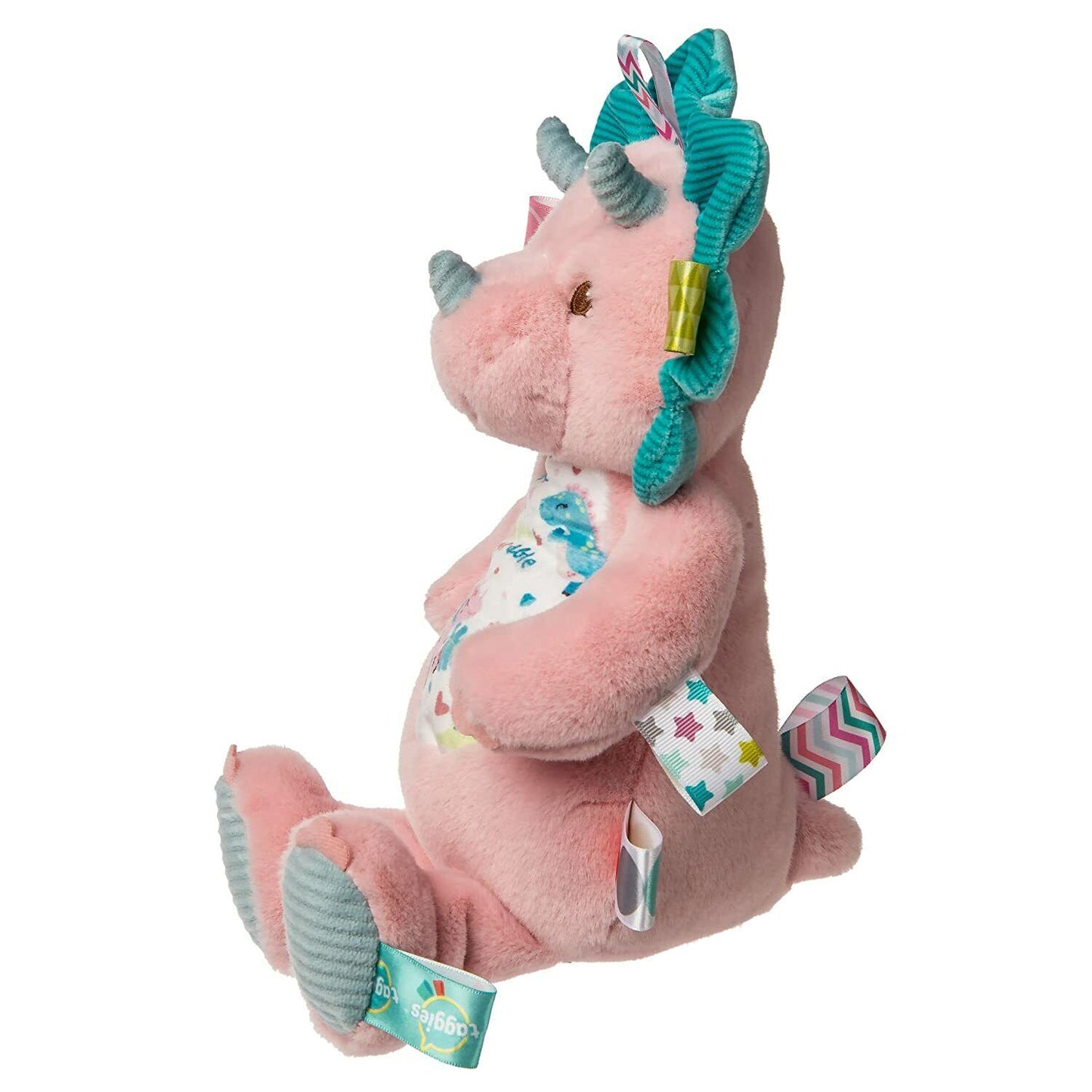 Taggies Stuffed Animal Soft Toy, 12-Inches, Aroar-a-Saurus Pink Dinosaur