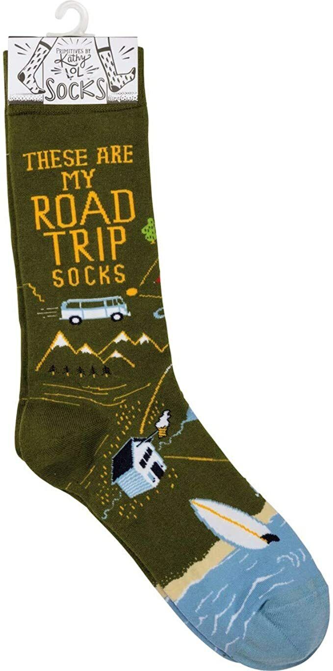 Primitives by Kathy These Are My Road Trip Socks in Travel-Inspired Design,
