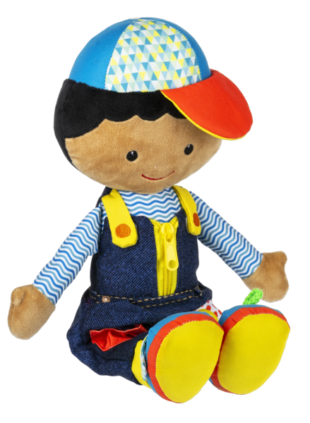 Ganz Learn to Dress Ethnic Boy Doll with Black Hair, 15.5 inches