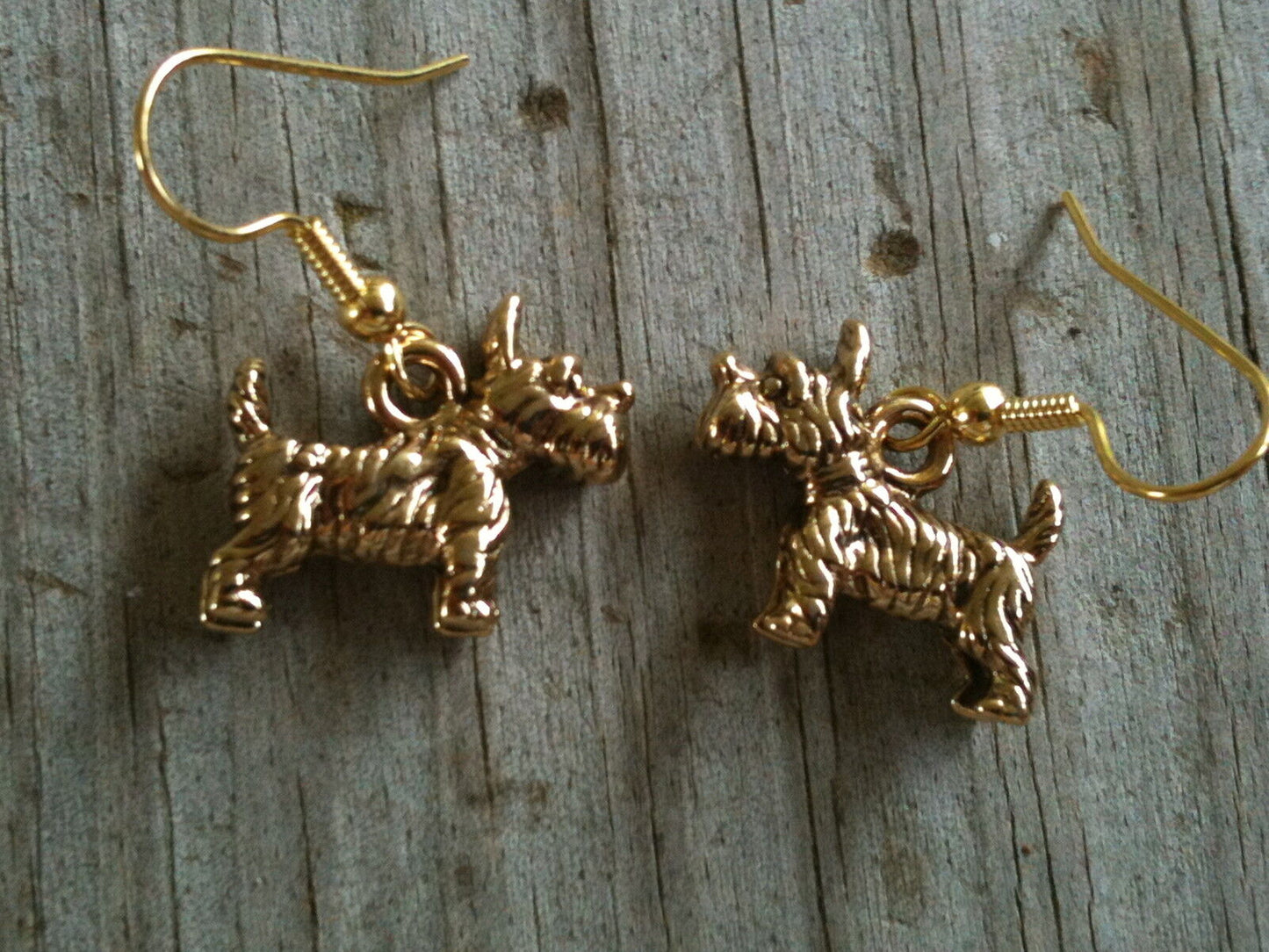 Scotty Dog Gold Plated Lead Free Pewter Earrings