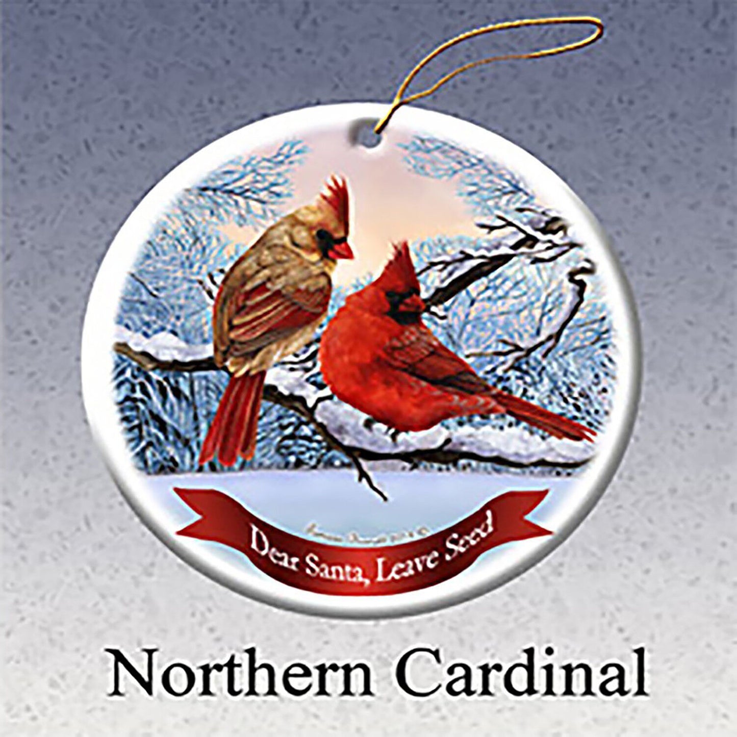 Holiday Pet Gifts Northern Cardinal Bird Porcelain Ornament