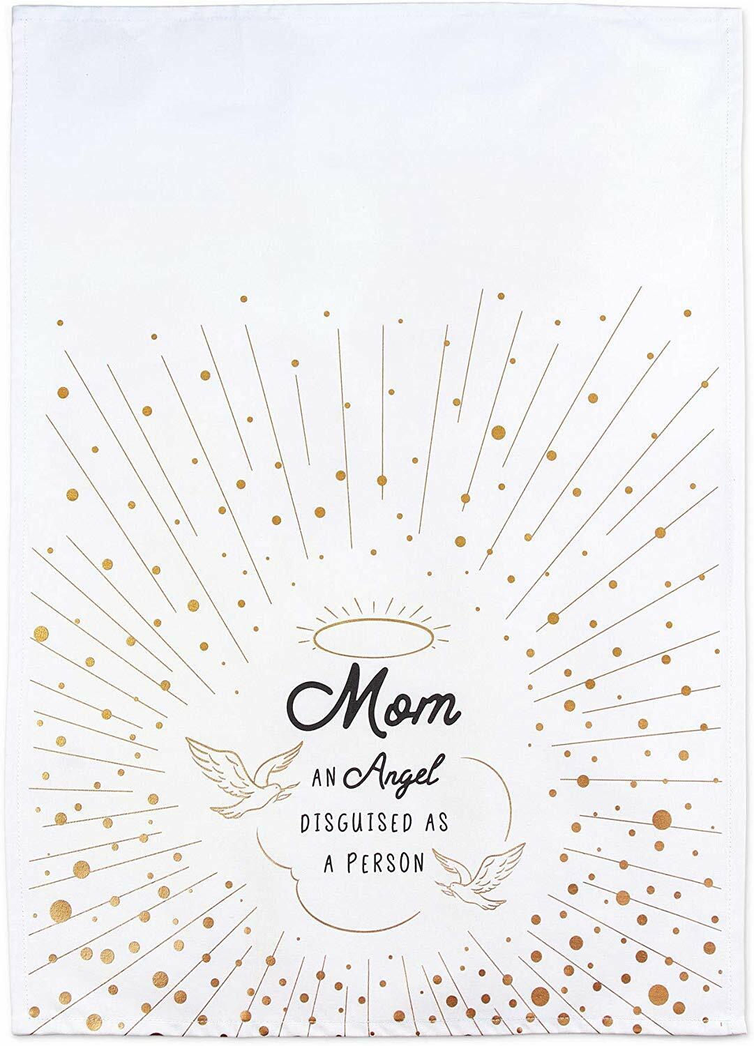 Enesco by Izzy and Oliver Mom Angel in Disguise Tea Towel, 27 x 19 inches