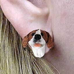 Conversation Concepts Pointer Brown and White Earrings Post