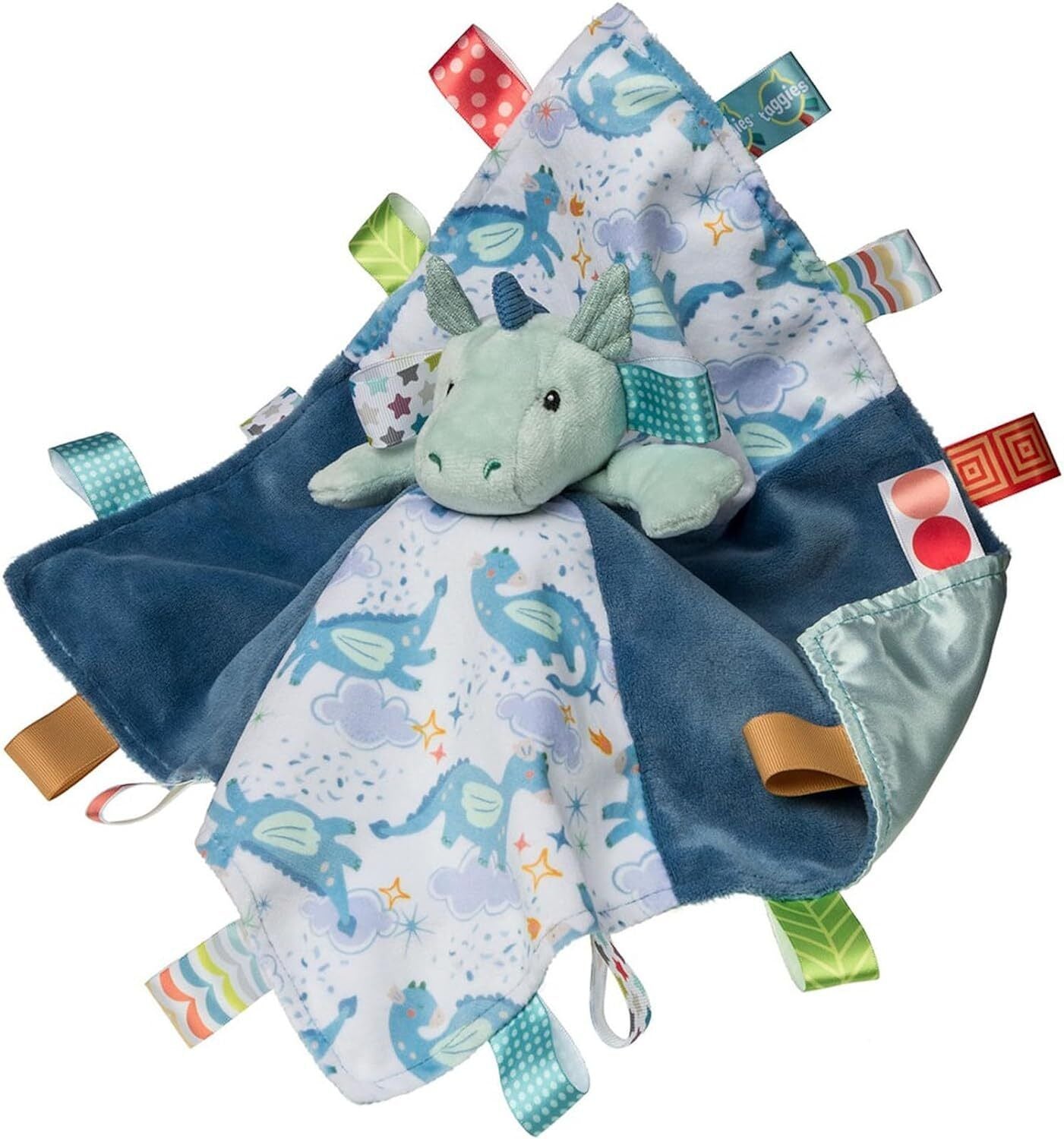 Mary Meyer Taggies Soothing Sensory Security Blanket, Drax Dragon, 13 x 13"