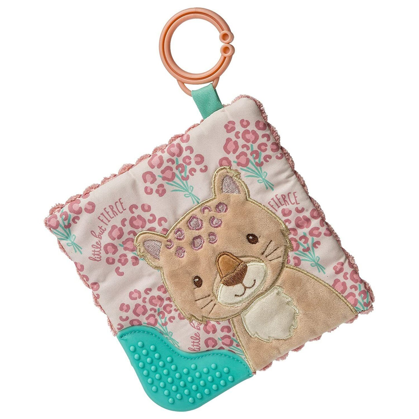 Mary Meyer Crinkle Teether Toy with Squeaker, 6", Little But Fierce Leopard