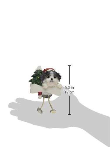 Shih Tzu Ornament with Unique "Dangling Legs" Hand Painted Easily Personalized