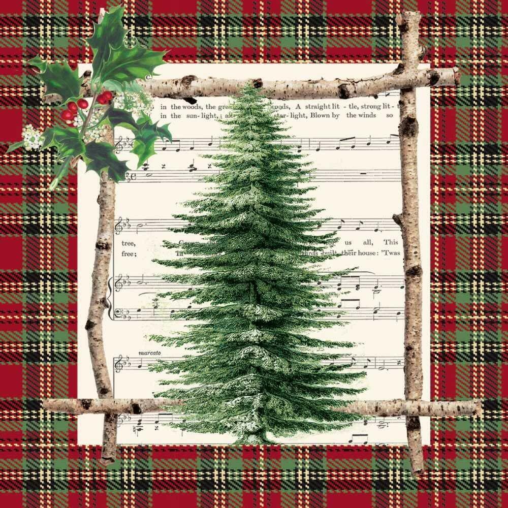 Paperproducts Design Beverage/Cocktail Napkin, Chalet Tree, 20 napkins
