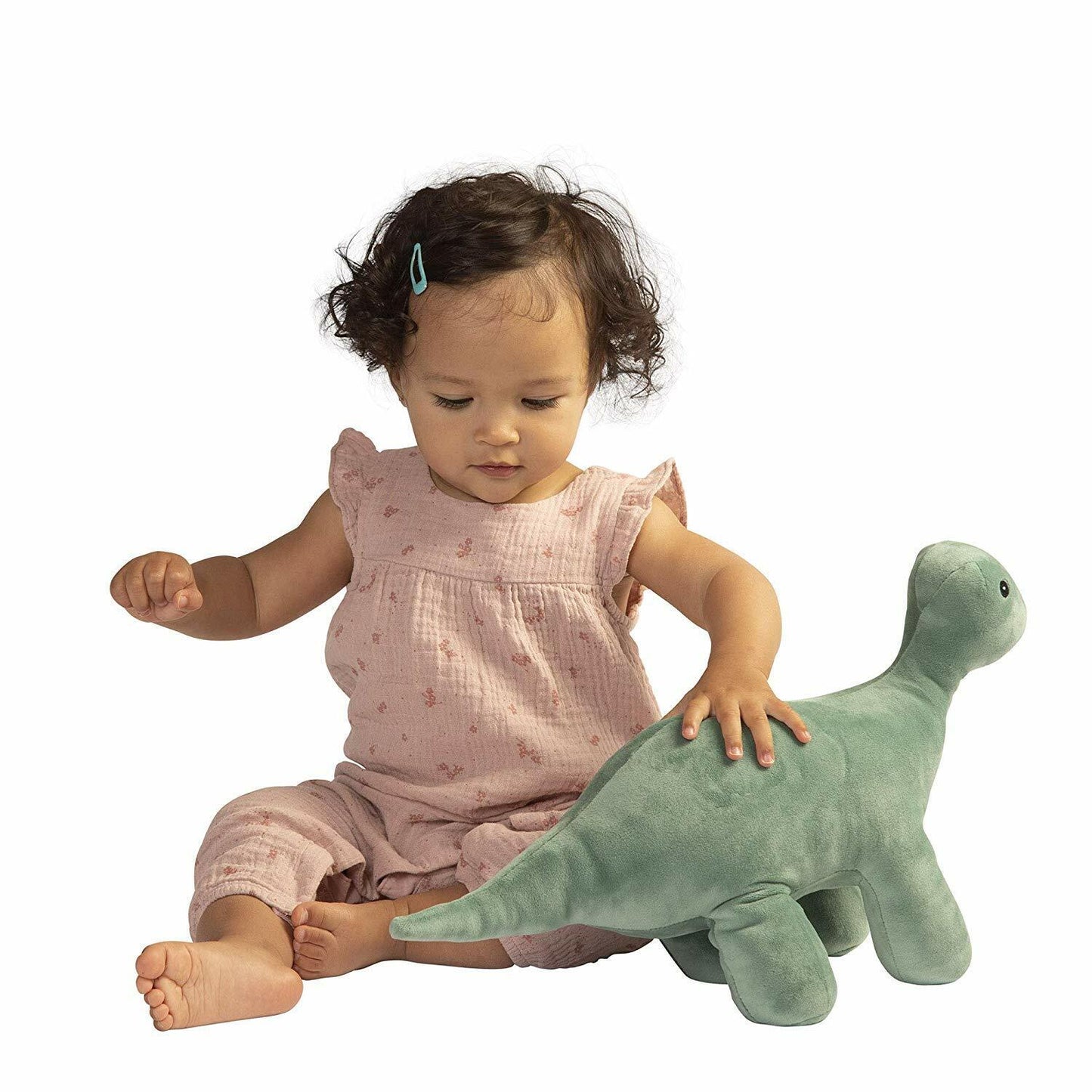 Manhattan Toy Stomper Velveteen Brontosaurus Dinosaur Stuffed Animal, 7", Jade