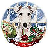 Fox Terrier White Dog Porcelain Ornament Pet Gift 'Santa. I Can Explain!'