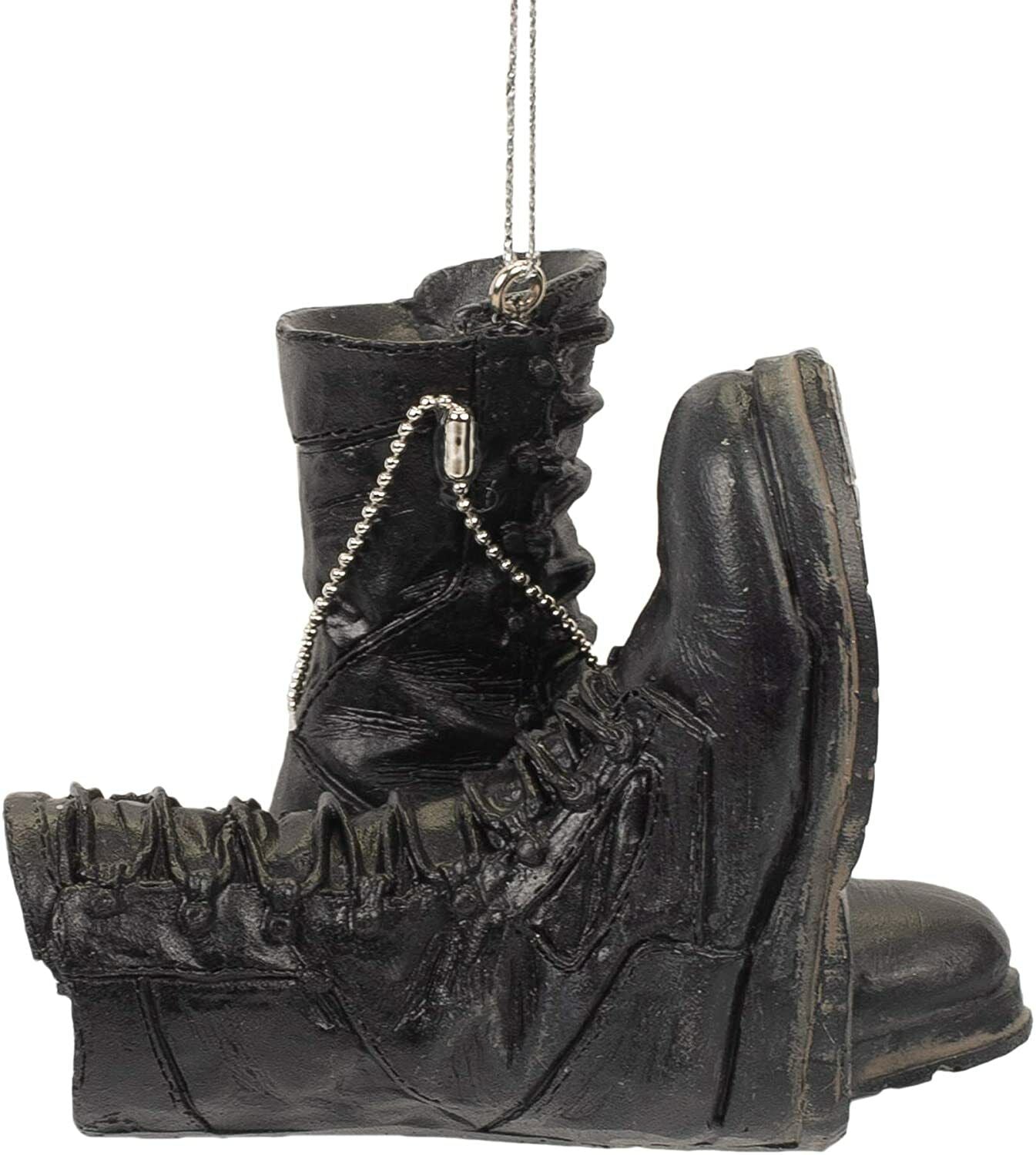 Midwest-CBK Navy Boot Military Black Resin Stone Decorative Hanging Ornament