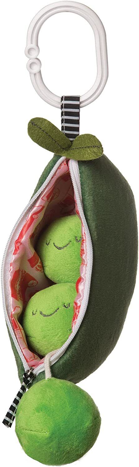 Manhattan Toy Farmer's Market Peas in A Pod Rattle, Squeaker & Travel Baby Toy