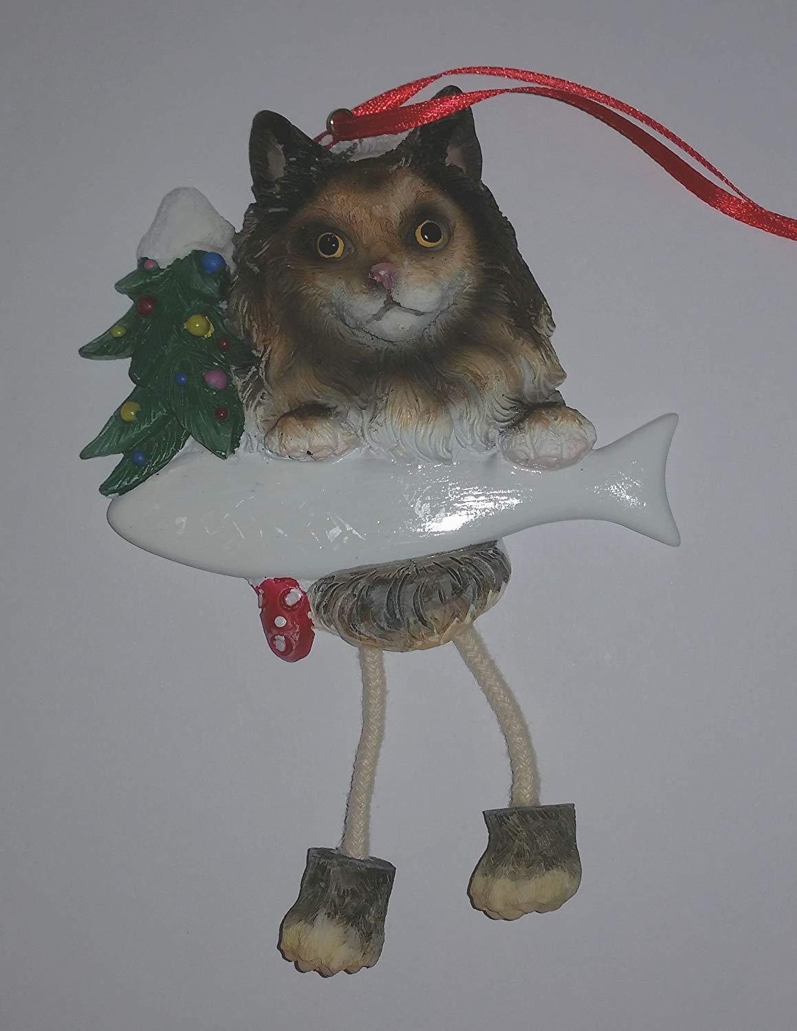 MAINE COON CAT Dangling Legs Christmas Ornament by E&S Pets