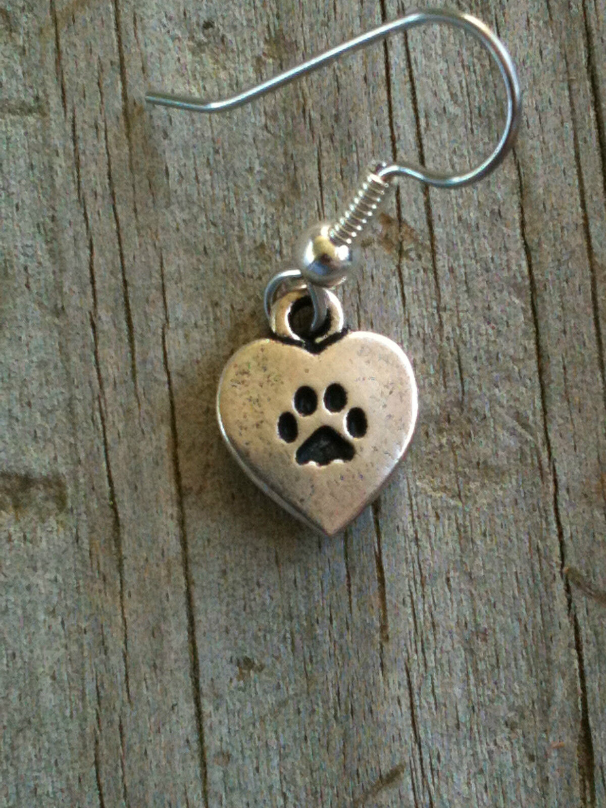 Tiny Silver Plated Pewter Love my Cat Earrings