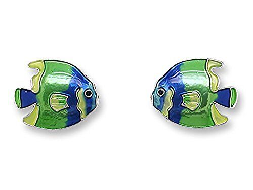 Paul Brent Silver Plated Little Fish Angelfish Post Earrings