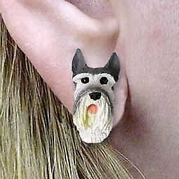 Conversation Concepts Schnauzer Giant Gray Earrings Post