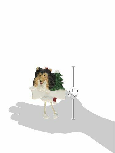 Sheltie Ornament with "Dangling Legs" Hand Painted and Easily Personalized