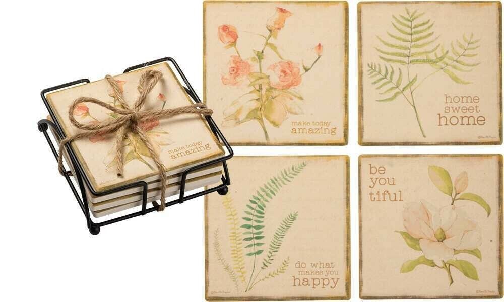 Primitives By Kathy 102809 Coaster Set - Be You Tiful