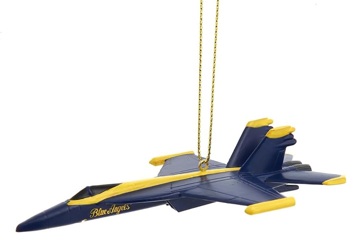 Kurt Adler U.S. Navy Blue Angels Fighter Jet Christmas Ornament